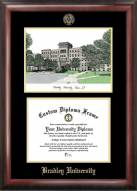 Bradley Braves Gold Embossed Diploma Frame with Campus Images Lithograph