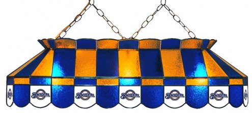 Milwaukee Brewers MLB Team 40&quot; Rectangular Stained Glass Shade