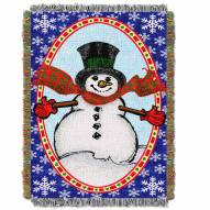 Bright Happy Snowman Throw Blanket
