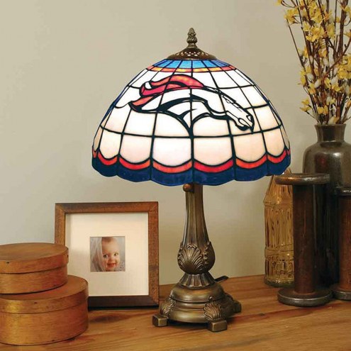 Denver Broncos NFL Stained Glass Table Lamp