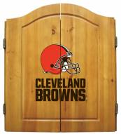 Cleveland Browns NFL Complete Dart Board Cabinet Set (w/darts & flights)