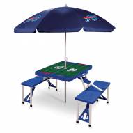 Buffalo Bills Blue Picnic Table w/Umbrella