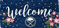 Buffalo Sabres 6" x 12" Floral Welcome Sign