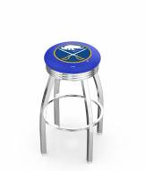 Buffalo Sabres Chrome Swivel Barstool with Ribbed Accent Ring