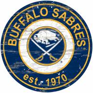 Buffalo Sabres Distressed Round Sign