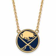 Buffalo Sabres Sterling Silver Gold Plated Large Pendant Necklace