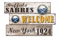 Buffalo Sabres Welcome 3 Plank Sign