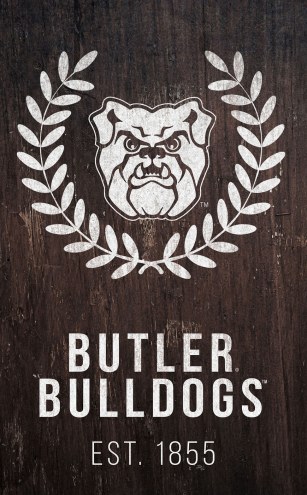 Butler Bulldogs 11&quot; x 19&quot; Laurel Wreath Sign