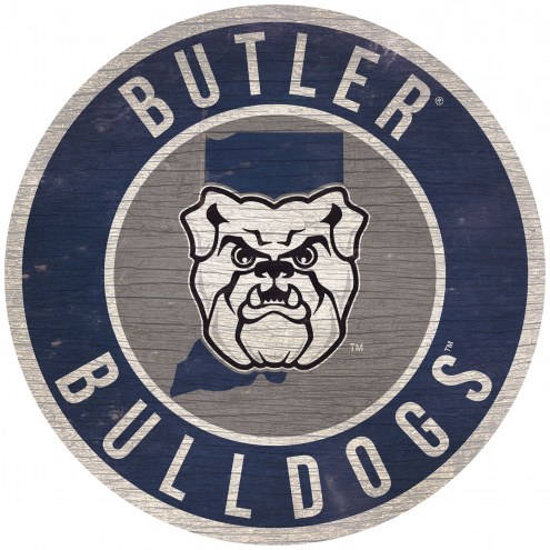 Butler Bulldogs 12&quot; Circle with State Sign