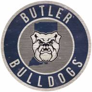 Butler Bulldogs 12" Circle with State Sign