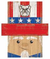 Butler Bulldogs 19" x 16" Patriotic Head