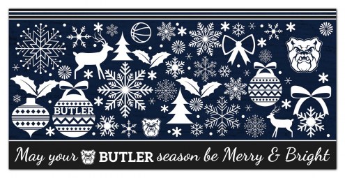 Butler Bulldogs 6&quot; x 12&quot; Merry & Bright Sign