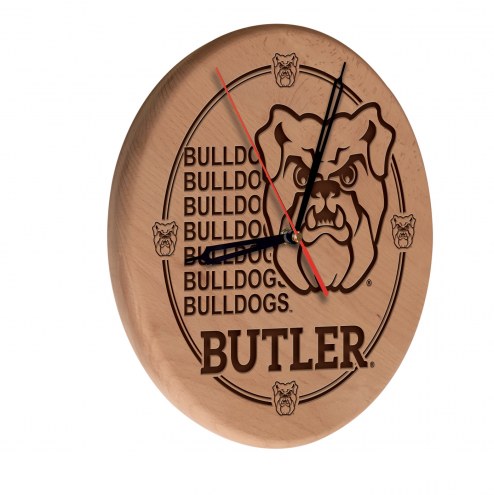 Butler Bulldogs Laser Engraved Wood Clock