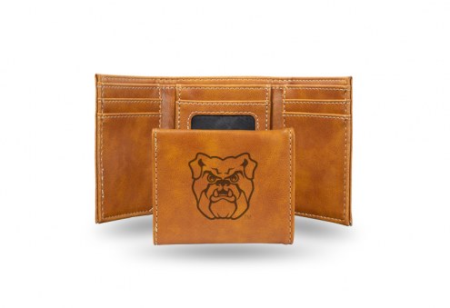 Butler Bulldogs Laser Engraved Brown Trifold Wallet