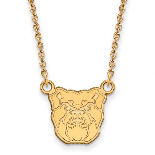 Butler Bulldogs Sterling Silver Gold Plated Small Pendant Necklace