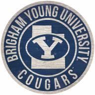 BYU Cougars 12" Circle with State Sign
