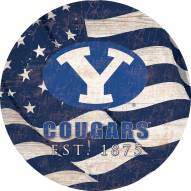 BYU Cougars 12" Team Color Flag Circle Sign