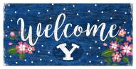 BYU Cougars 6" x 12" Floral Welcome Sign