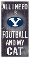 BYU Cougars 6" x 12" Football & My Cat Sign