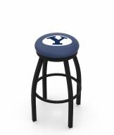 BYU Cougars Black Swivel Bar Stool with Accent Ring