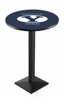 BYU Cougars Black Wrinkle Pub Table with Square Base