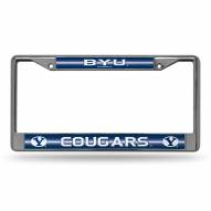 BYU Cougars Chrome Glitter License Plate Frame