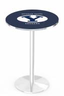 BYU Cougars Chrome Pub Table with Round Base