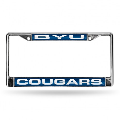 BYU Cougars College Laser Chrome License Plate Frame