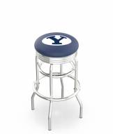 BYU Cougars Double Ring Swivel Barstool with Ribbed Accent Ring