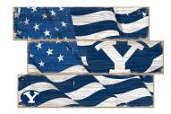 BYU Cougars Flag 3 Plank Sign