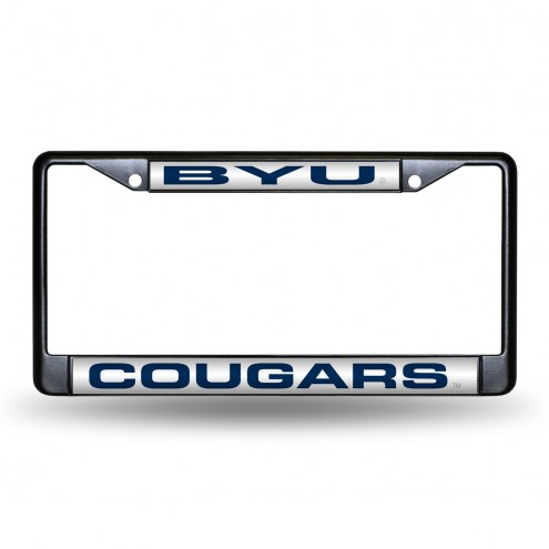 BYU Cougars Laser Black License Plate Frame