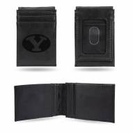 BYU Cougars Laser Engraved Black Front Pocket Wallet