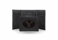 BYU Cougars Laser Engraved Black Trifold Wallet