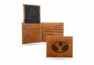 BYU Cougars Laser Engraved Brown Billfold Wallet