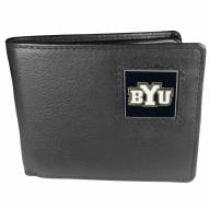 BYU Cougars Leather Bi-fold Wallet in Gift Box