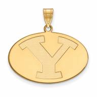 BYU Cougars NCAA Sterling Silver Gold Plated Large Pendant