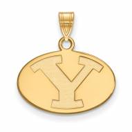 BYU Cougars NCAA Sterling Silver Gold Plated Small Pendant