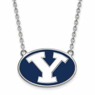 BYU Cougars NCAA Sterling Silver Large Pendant Necklace
