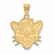 BYU Cougars Sterling Silver Gold Plated Large Pendant