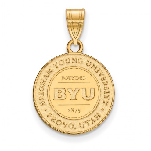 BYU Cougars Sterling Silver Gold Plated Medium Pendant