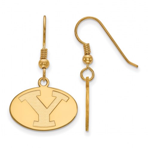 BYU Cougars Sterling Silver Gold Plated Small Dangle Earrings
