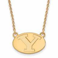 BYU Cougars Sterling Silver Gold Plated Small Pendant Necklace