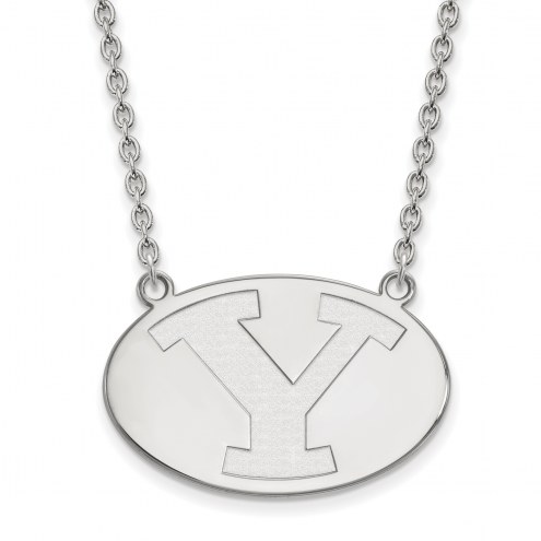 BYU Cougars Sterling Silver Large Pendant Necklace