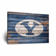 BYU Cougars Weathered Canvas Wall Art