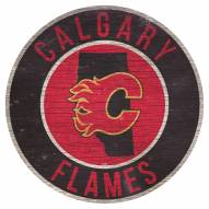 Calgary Flames 12" Circle with State Sign