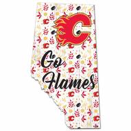 Calgary Flames 12" Floral State Sign