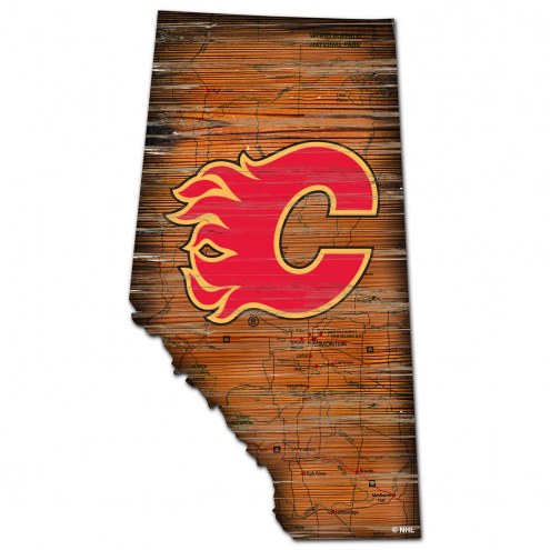 Calgary Flames 12&quot; Roadmap State Sign