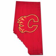 Calgary Flames 12" Team Color Logo State Sign