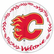Calgary Flames 12" Welcome Circle Sign