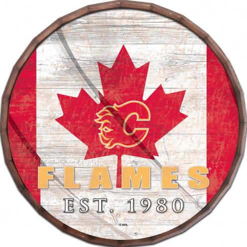 Calgary Flames  16&quot; Flag Barrel Top